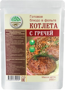Готовое блюдо Кронидов Каша гречневая с котлетой